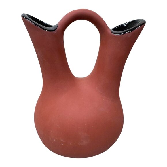 Authentic Native American Wedding Vase Pottery Southwest Art Carved Serpent 7.5" - Picture 6 of 8